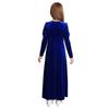 Kids Girls Medieval Costume Renaissance Princess Dress Velvet Long Sleeve Maxi Dress Cosplay Halloween Carnival Party Dress Up