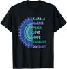 Kamala Harris 2024. Peace, Love, Hope, Equality, Diversity T-Shirt