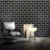 1Pc of 17.7 * 393.7 Inch Old-fashioned Black Brick Wallpaper with Self-adhesive and Movable Interior Background Bathroom and Decorating Your Own Home!