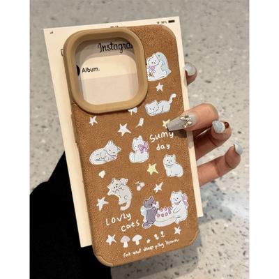 Cute Cats Cartoon Matte Phone Case for Iphone 17 Pro Max 16 Plus 15 14 13 11 Silicone Back Cover for Iphone 12 Pro Bumper Shell