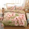 3D персиковый цветущий пододеяльник комплект постельного белья с цветущим узором из микрофибры с весенней цветочной тематикой мягкий 2/3 шт. пододеяльник