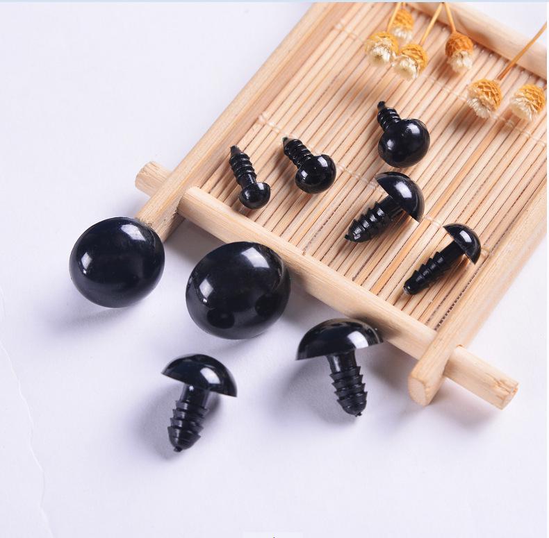 100 шт. черные пластиковые кукольные глаза безопасные глаза для плюшевых мишек мягкие игрушки защелкивающиеся животные скрапбукинг кукольные куклы поделки глаза для игрушек