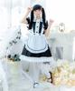 [Milky Time] Maid Costume, Maid Cafe Cosplay, Monochrome Dress, Puff Sleeves (M)