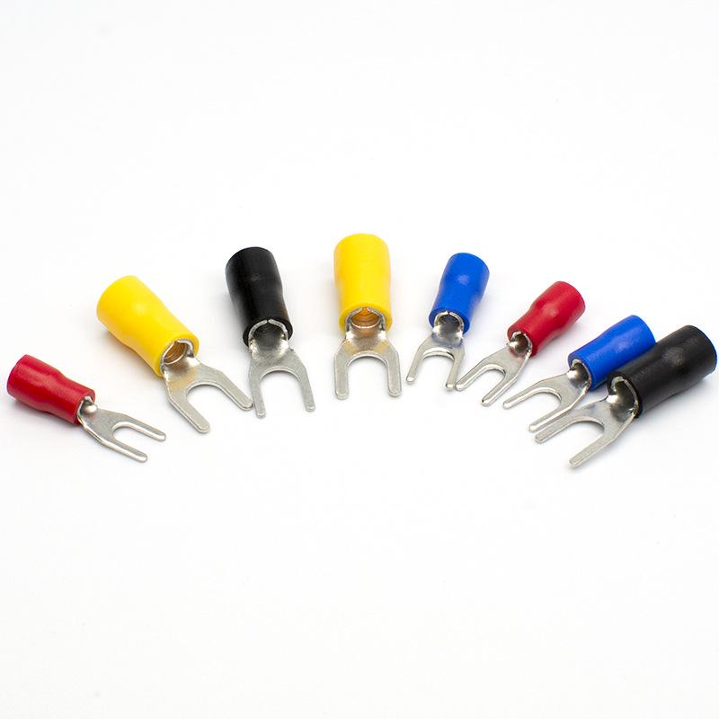CJH SV1.25-3.2 European Fork Pre-insulated Terminal Lug with PVC Sheath, 1000 pcs