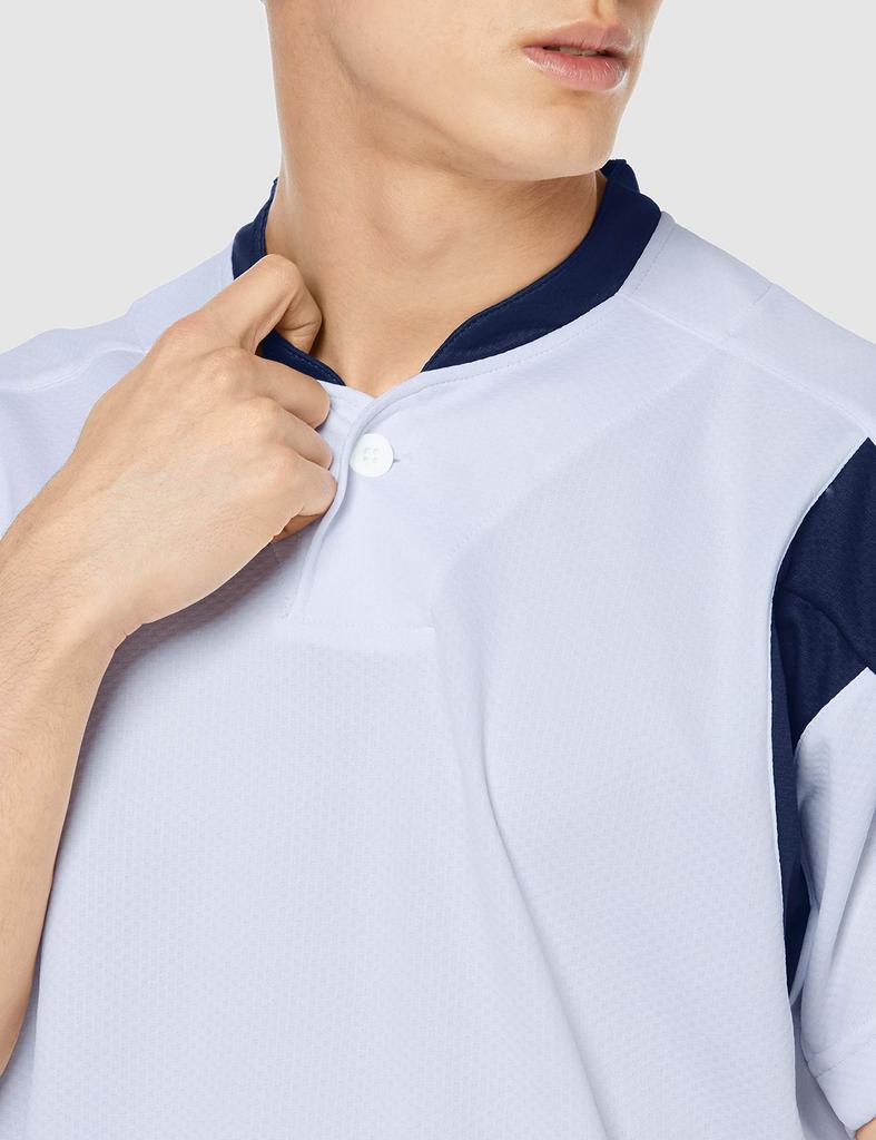 Бейсбольная форма с одной пуговицей, бейсбольная белая x синяя, японская, размер O – японский [SSK], футболка мужская (1070) (эквивалент 2л)