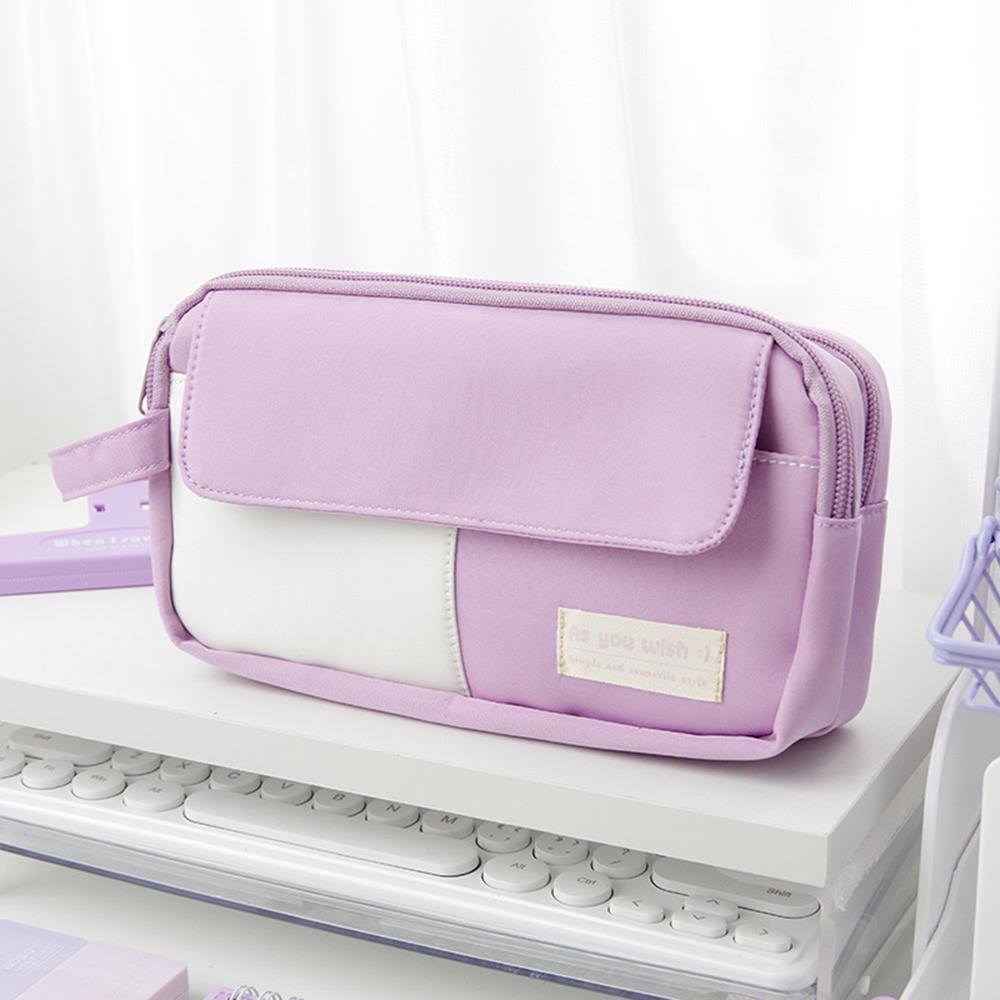 1 Piece New Simple High Capacity Pencil Case High School Students Pen Bag Zipper Stationery Supplies