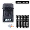 PALO 1.5V AAA Li-ion Rechargeable Battery  3A 1.5V 900mWh Lithium AAA  with 4 Slots LCD Charger For 1.5V AA  AAA  Li-ion  Battery