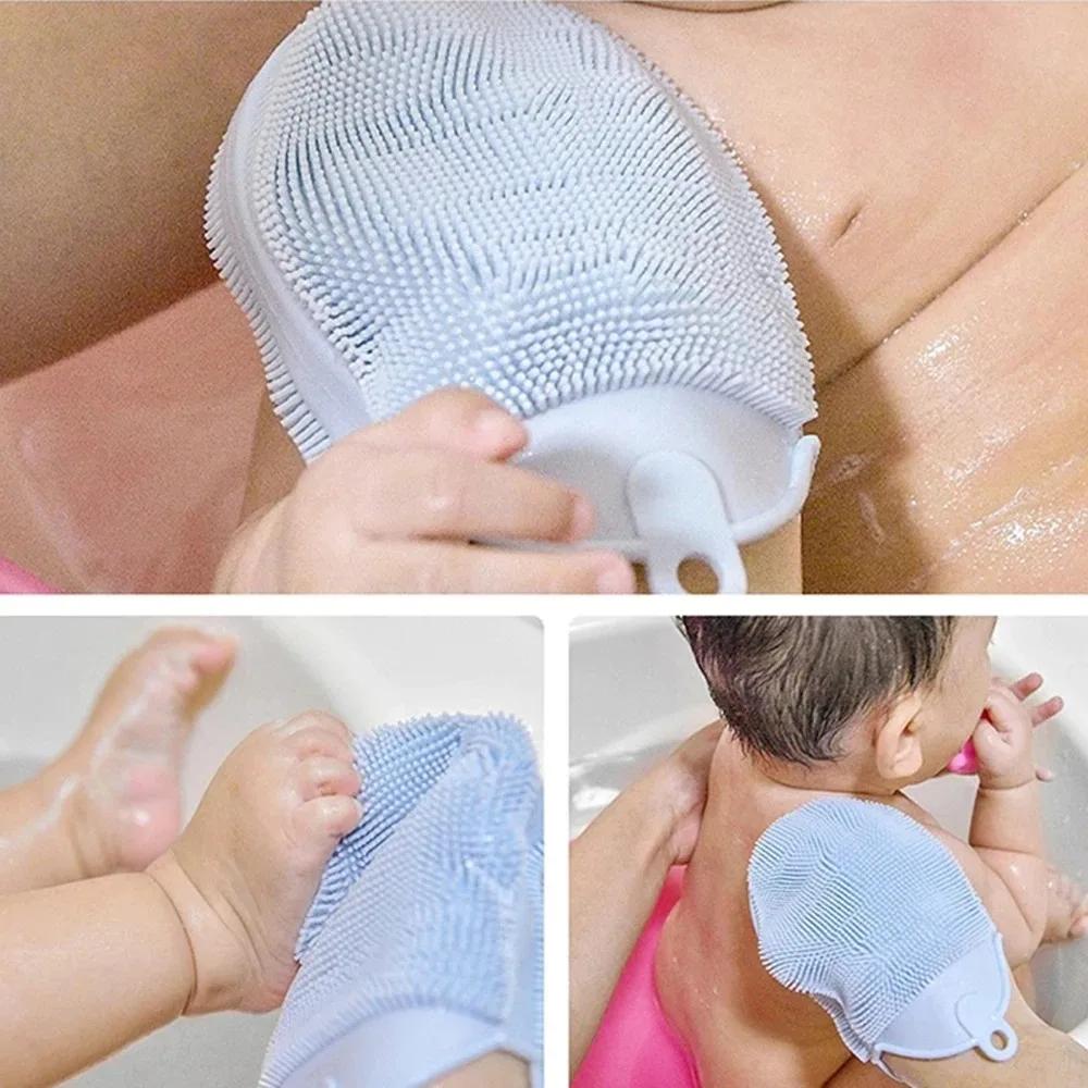 Massage Bath Towel Silicone Bath Brush Skin Clean Silicone Bath Brushes Shower Gloves Bath Scrub Remover Body Exfoliating