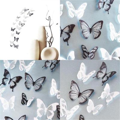 18 шт. / Компл. DIY 3D бабочка наклейки на стену художественная наклейка ПВХ бабочки домашний декор