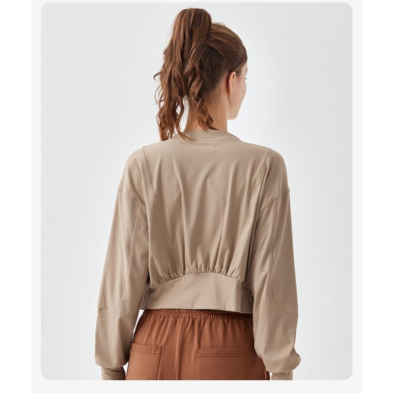 Женский ребристый короткий облегающий повседневный топ на молнии