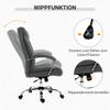 Office Chair Tilt Function Ergonomic Chair Padded Armrest Headrest Height-adjustable Desk Chair Swivel Chair Backrest Nylon Grey 65 x 78 x 110-118 cm
