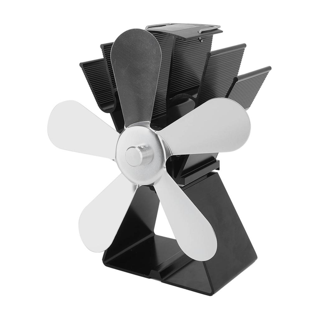 5-лопастной вентилятор для камина с трапециевидным основанием, вентилятор для печи с подогревом, термоэлектрический тепловой вентилятор для