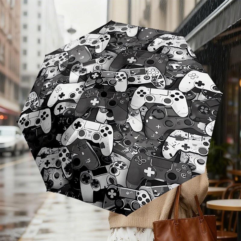 1 шт. Зонт с рисунком в виде геймпада, Автоматическое открытие и закрытие, Высококачественный дорожный зонт, c1128045