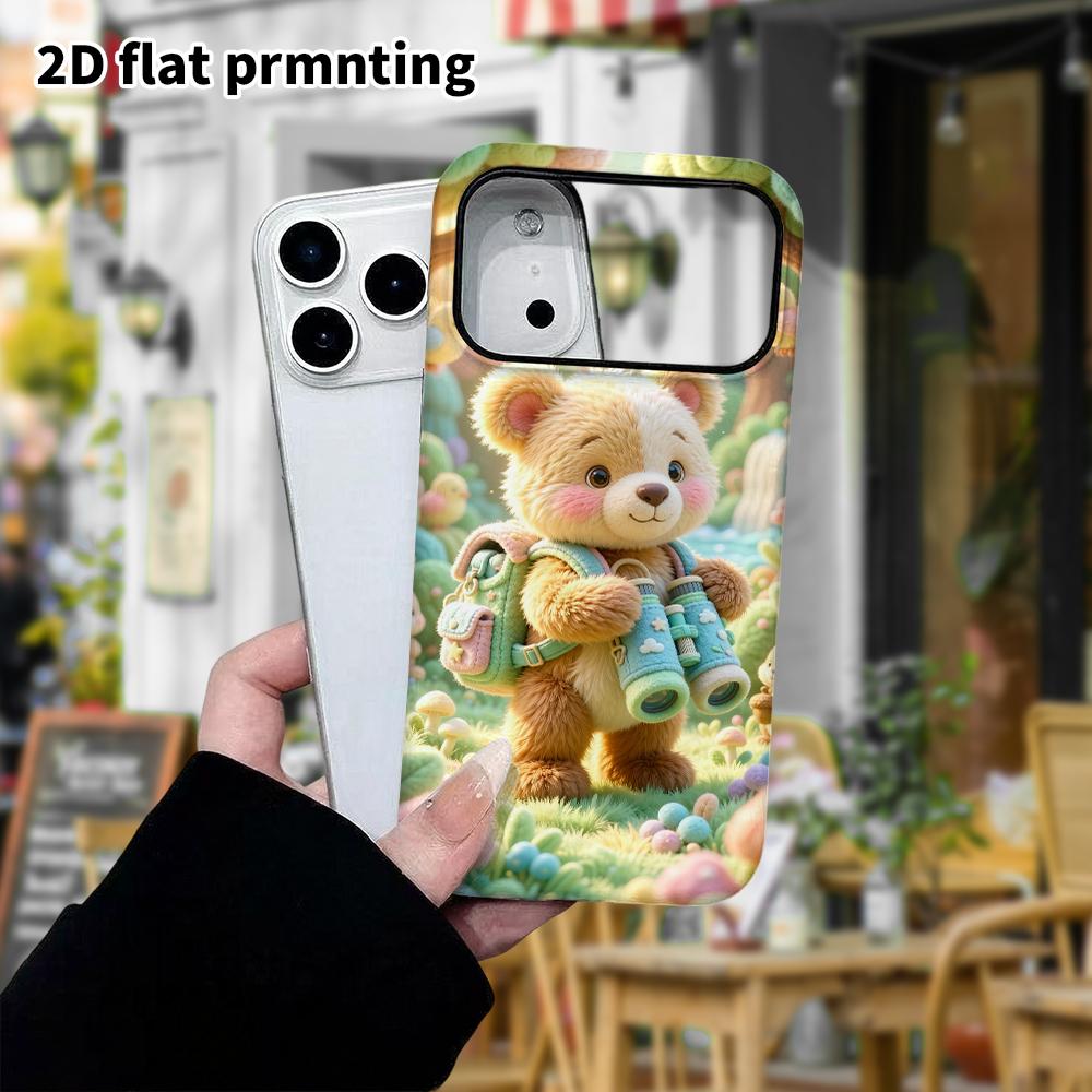 Чехол для телефона: 2D плоский, подходит для защитного чехла iPhone 18, 17, 16, 15, 14, 13, 12Pro, медвежонок-путешественник, идеальный для Рождества и Хэллоуина