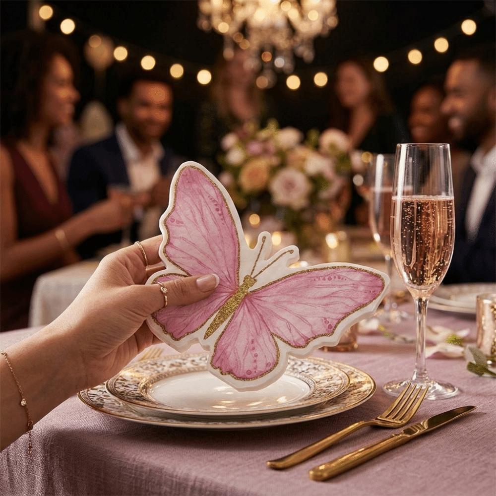 20Pcs Party Napkins Butterfly Paper Napkins Printed Decorative Napkins  Weddings Birthdays