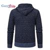 Cozy Up Мужской повседневный тонкий кардиган с капюшоном и полной молнией, свитер на осень и зиму, простой