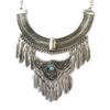 Les Trésors De Lily [N7307] - Antiqued Silver Turquoise 'Navajos' Designer Necklace