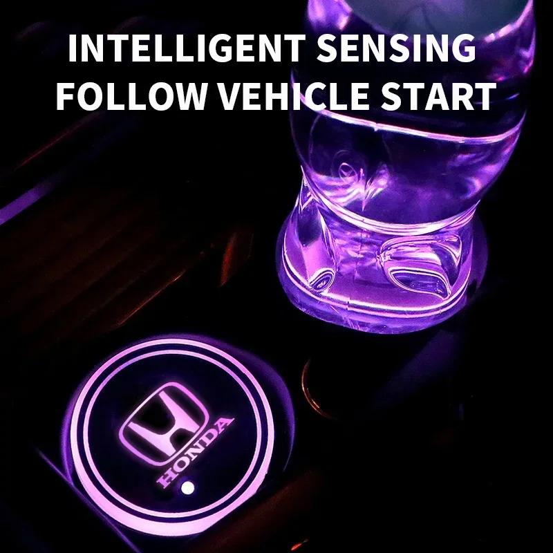 1/2 шт. Автомобильная светящаяся подставка под стакан с LED-подсветкой для Honda Civic Fit Accord City Vezel CR-V S660 Odyssey HR-V Insight