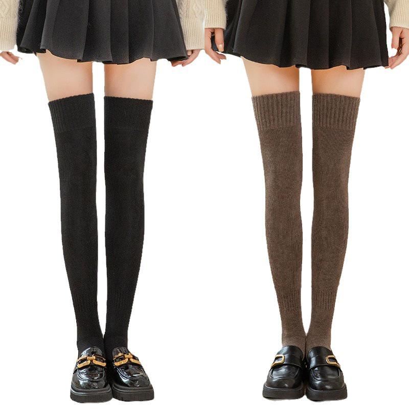 Женские толстые махровые носки выше колена, теплые зимние носки и леггинсы