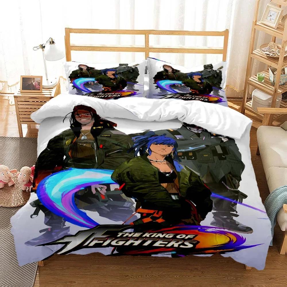 Пододеяльник The King Of Fighters Digital 3D Постельное белье Одеяло Лен Наволочки Домашний декор Односпальный Двуспальный Полуторный Кинг Куин