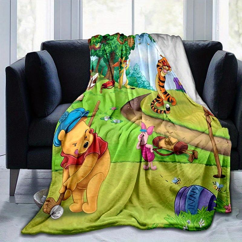 1pc. Cute Cartoon Winnie The Pooh Themed Blanket, Soft Flannel Throw Blanket for Room Decor, Living Room, Travel, Camping, Car Blankets, Bea