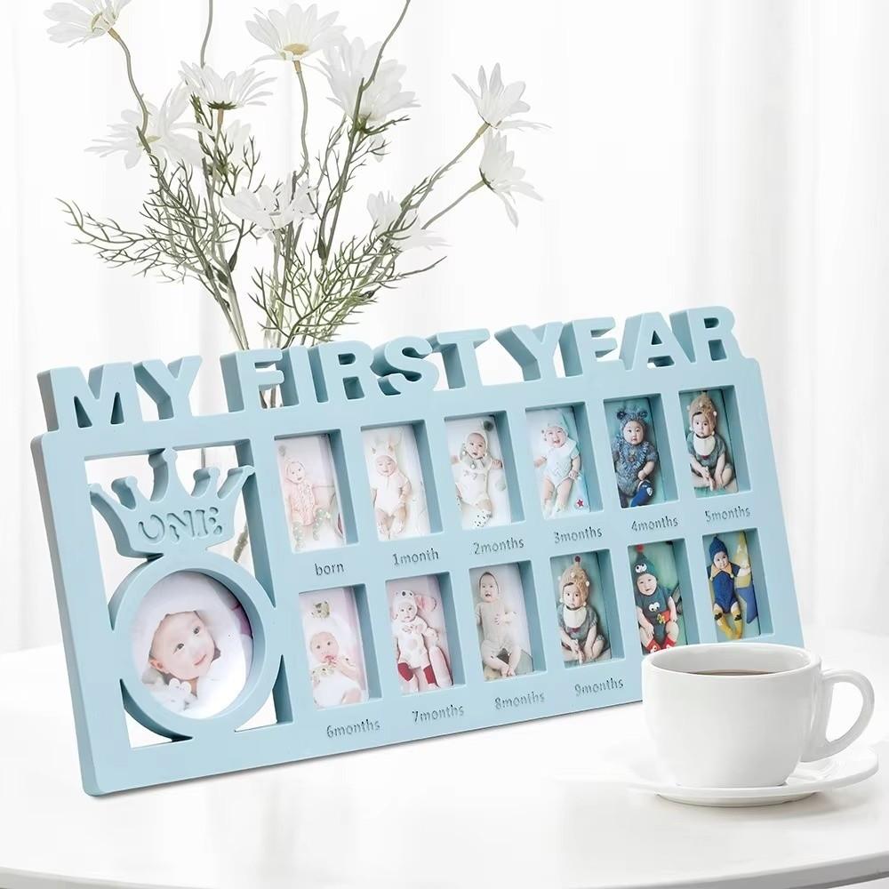 Rectangle Monthly Growth Picture Frame First Year Photo Frame 0-12 Months Pictures Storage