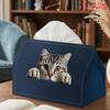 1pc Kitten Peeking Out Tissue Box Dispenser - Reusable Suitable for Kitchen, Bathroom, Car & Office, Compact -Themed Napkin Holder with Adorable Kitte