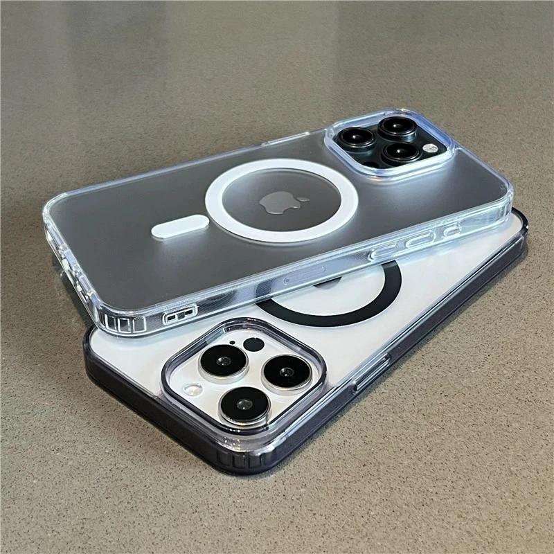 Luxury Matte Magsafe Wireless Charging Phone Case For For Iphone 11 12 13 14 15 16 Pro Max Plus Bumper Magnetic Transparent Cover