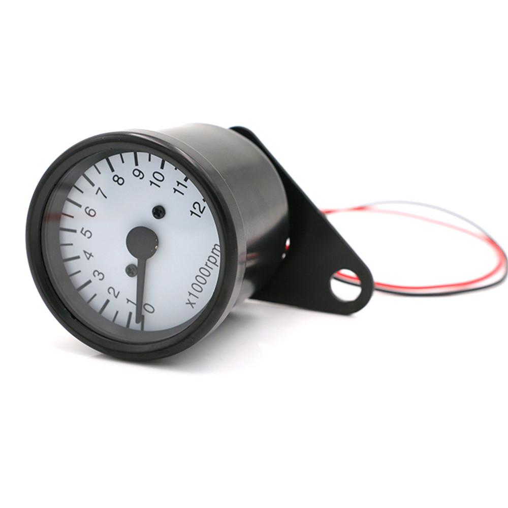 Motorcycle Tachometer 0-12000 Tach RPM Gauge Rev Counter Universal For Harley Suzuki Honda DC 12V