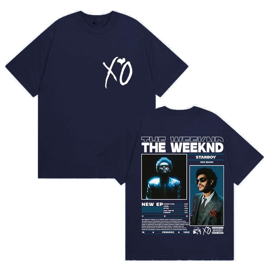 Рэпер THE WEEKND STARBOY XO Тур 2026 Ретро Графические Футболки Мужская Мода Хип-Хоп Оверсайз Хлопковая Футболка Мужчина Фанаты Уличная Одежда