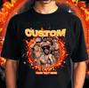 Custom Flame Boot Leg Rap T-Shirt, Gift Fire Bachelorette Party Your Text Image