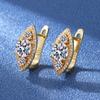 Silver Moissanite Earring with Irregular Shape and Geometric Design