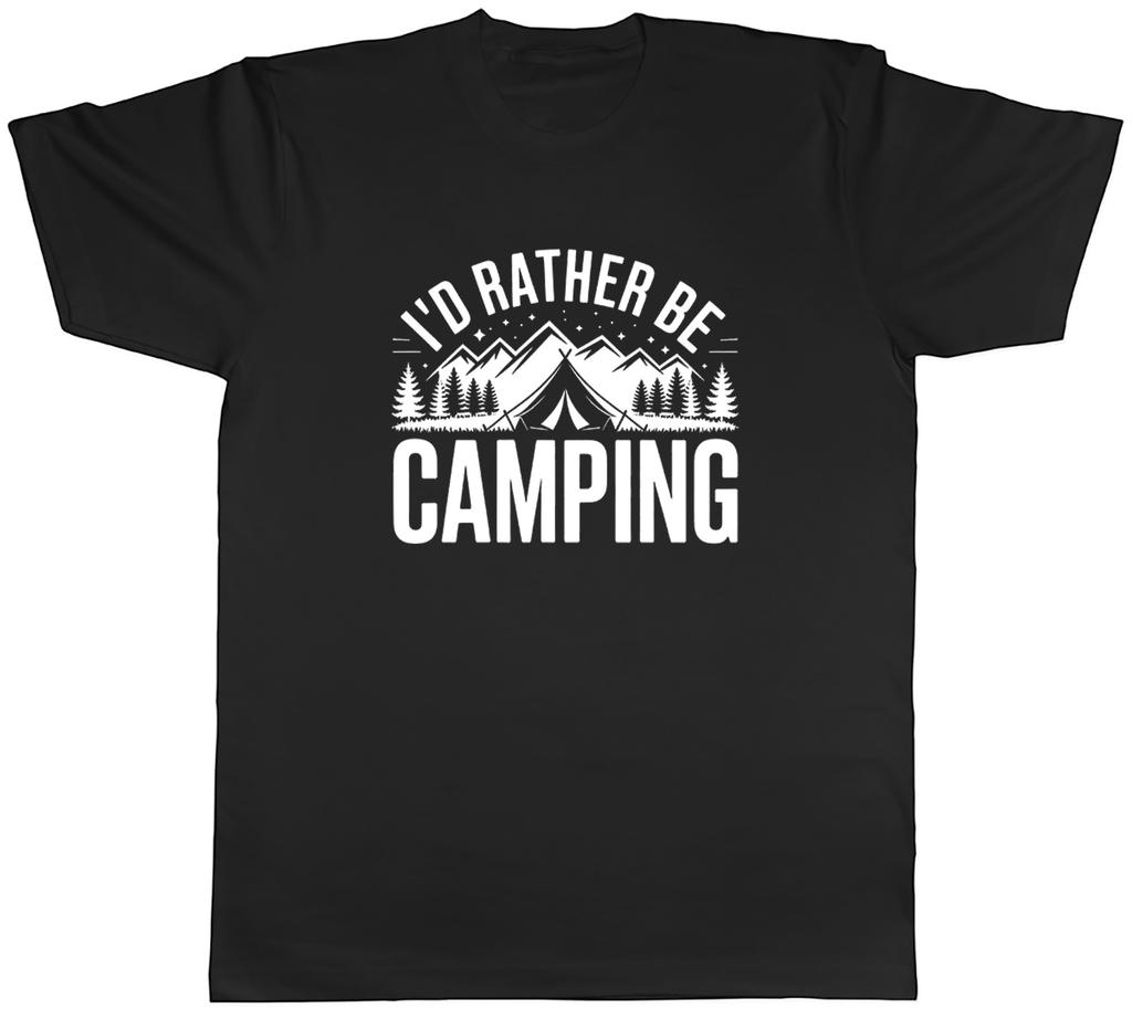 I'd Rather be Camping Tent Mountains Mens T-Shirt Tee Gift Top