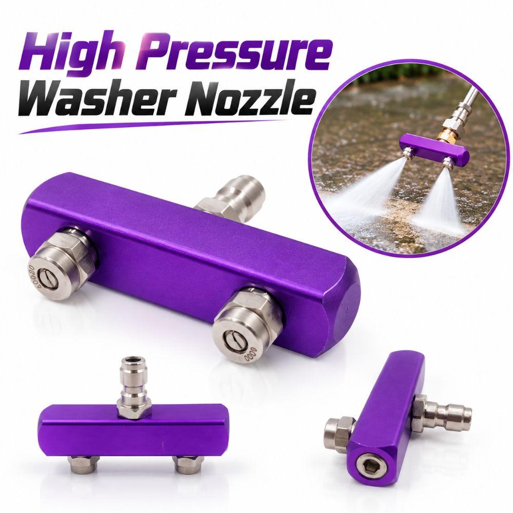Aluminum Alloy Pressure Washer Nozzle Manifold Car Washing Nozzle Adapter Window Cleaning