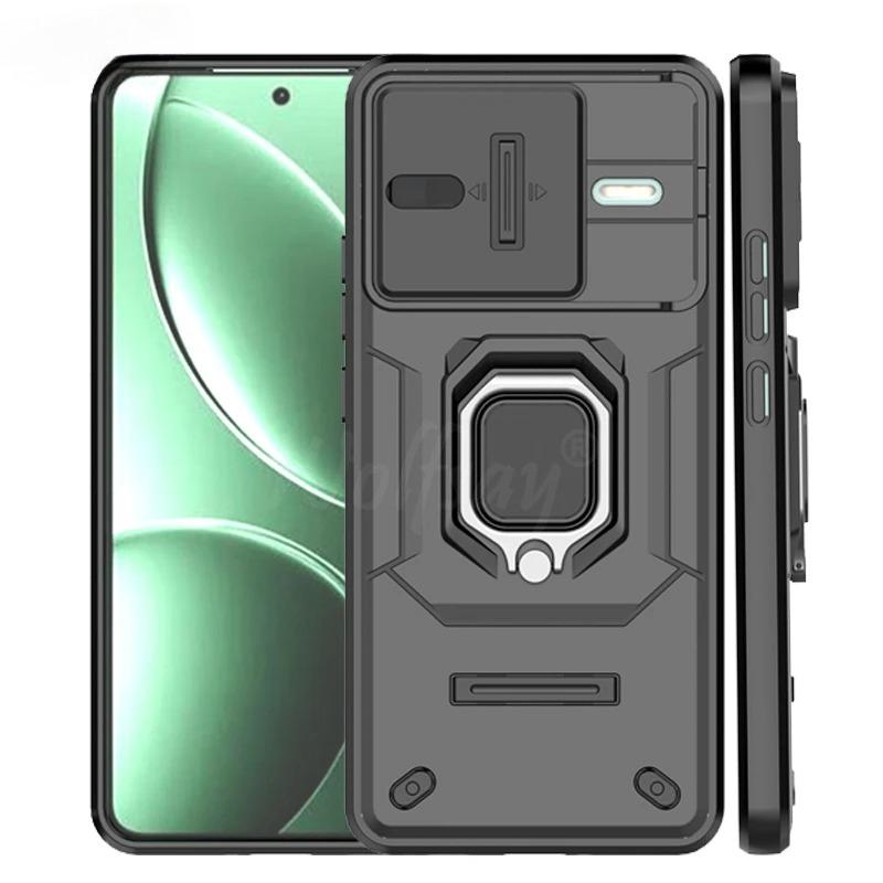 Противоударный чехол для Xiaomi Poco F7 Pro Чехол для Poco F7 Pro F7 Ultra Держатель-кольцо Магнитная крышка для Poco F7 Pro Чехол с раздвижным окном