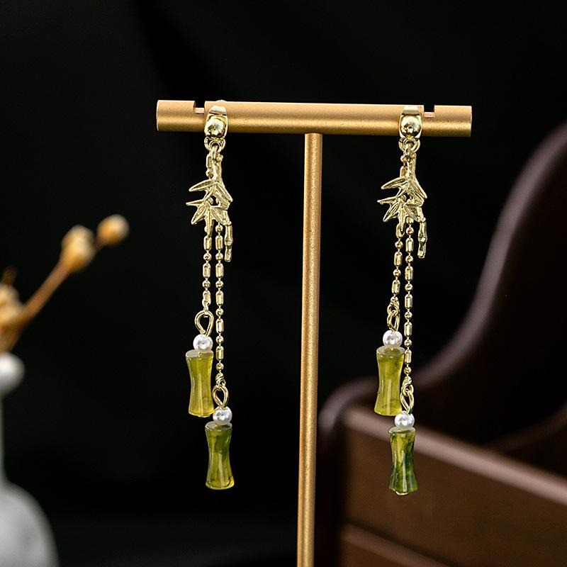 BLINGBAY женские новые серьги с искусственным жемчугом в китайском стиле, серьги с кисточками в форме бабочки в китайском стиле, простые аксессуары Hanfu, ретро-ювелирные изделия