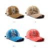 Japanese-style solid-color washed baseball cap with distressed details, suitable for outdoor activities, providing sun protection and shade