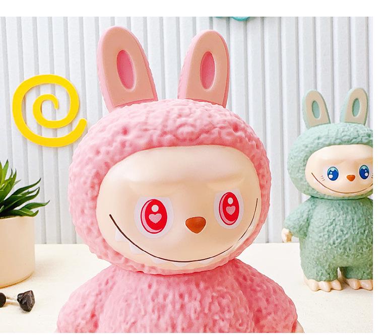 Labubu Cute Piggy Bank Figurine: Coin Storage Savings Jar for Children and Students