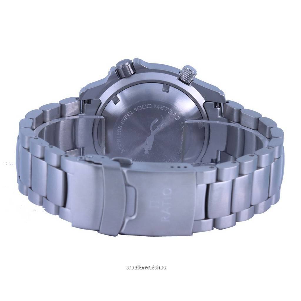 RATIO Автоматические мужские часы FreeDiver Helium Safe 1000M с оранжевым циферблатом из нержавеющей стали 1066KE26-33VA-ORG