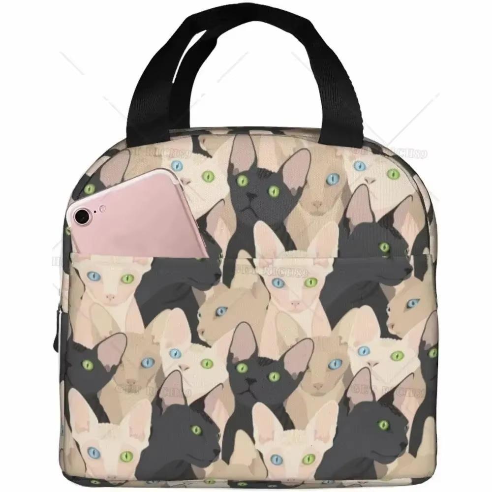 Розовые летние фрукты арбуз ананас кошка термосумка для ланча для девочек многоразовая сумка для ланча портативная сумка-холодильник для ланча