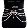 Women Fashion Belt Hip High Imitation Pearl Waist Chain Chunky Fringes Pearl Bikini Body Corset Belly Chain Party Wedding