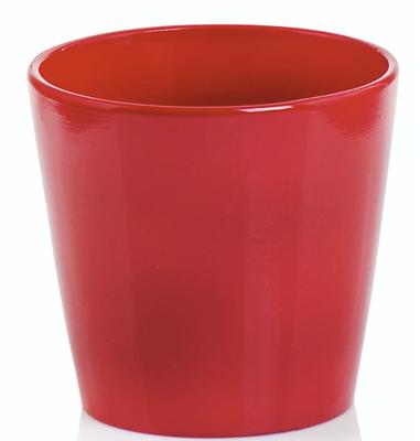 Classic Red Smooth Ceramic Flowerpot 15Cm
