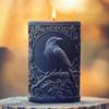 Raven Design Crow Silicone Mold Bird Branch Relief Resin Mould Candle Silicone Mold  Plaster Crafts