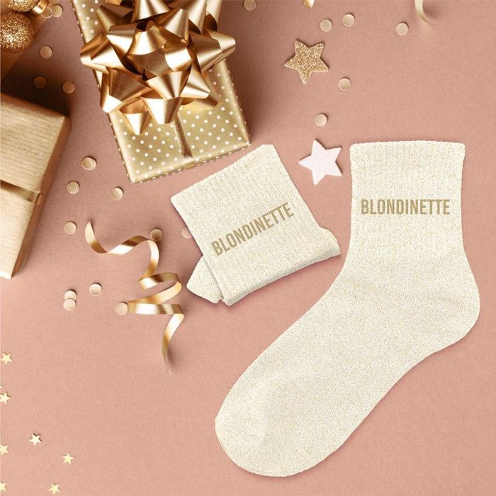 Chaussettes - STC - Blondinette - Beige - Paillettes - Mixte