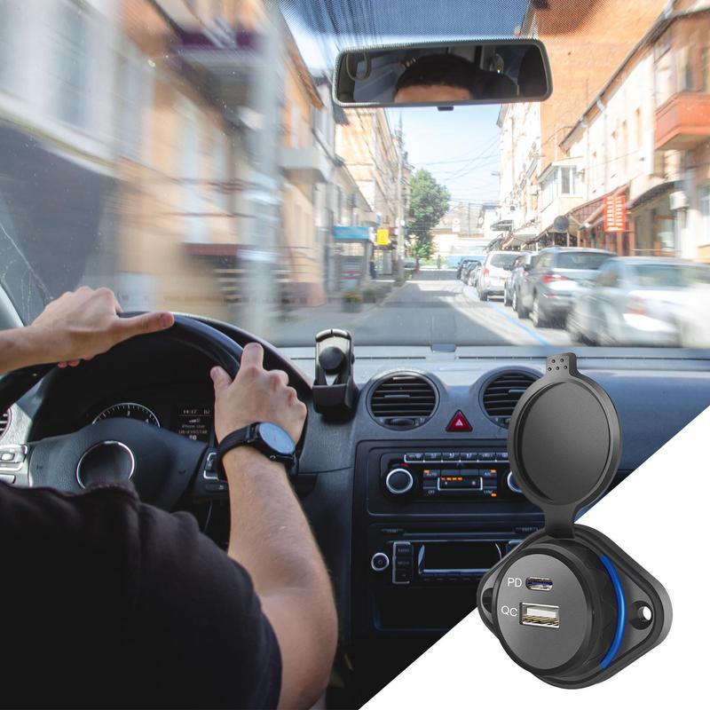 12-24 В Автомобильная розетка-зарядное устройство PD Быстрые зарядные устройства Мульти USB-зарядка Розетка-адаптер Панель для зарядки для автомобиля, мотоцикла, фургона