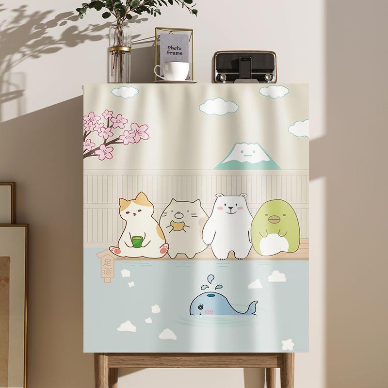 Modern No Drill Hook and Loop Shoe Cabinet Dust Cover Short Curtain for Kitchen Home Decor