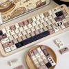 Cat-Themed Keycaps For Mechanical Keyboards 147 Keys Cherry Pbt Cute Khaki Cat Keycaps.