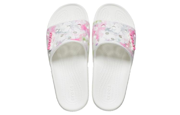 Crocs Классические шлепанцы с отбеливающим окрашиванием 'Белый Розовый' 207411-94S