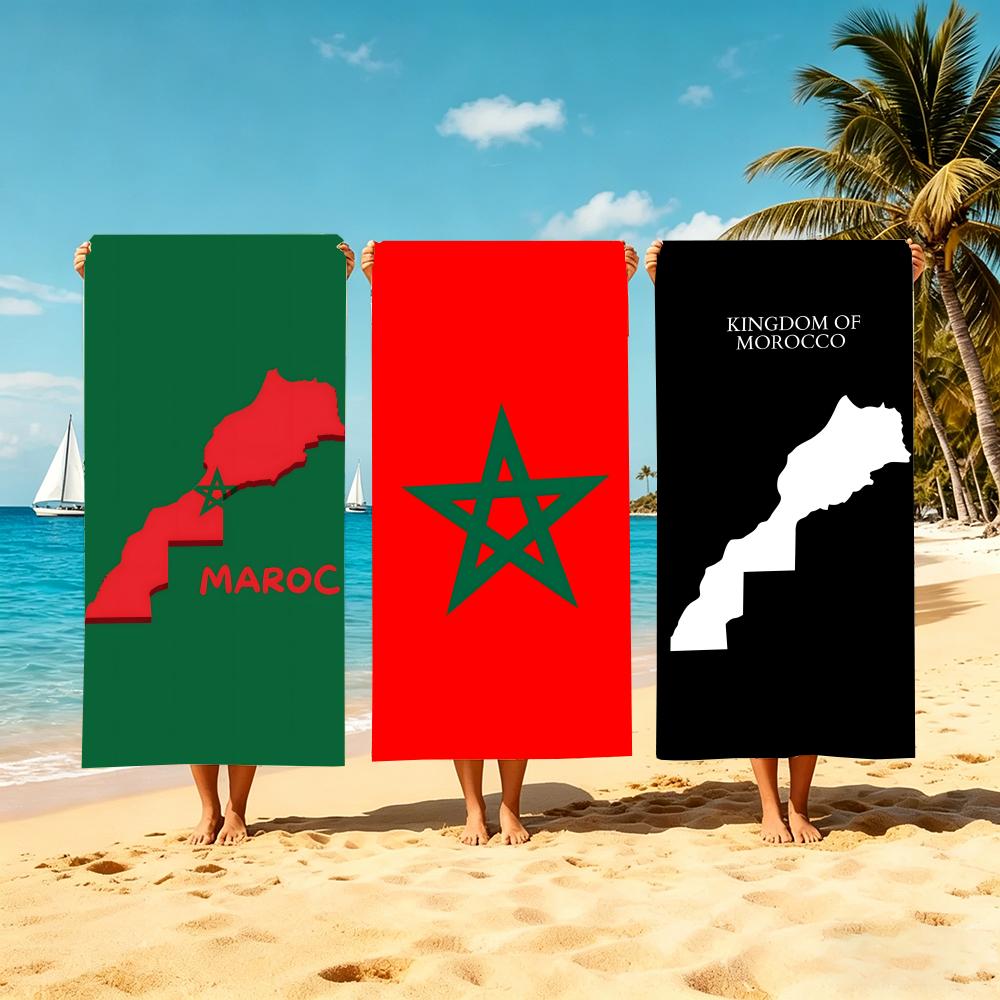 M-Moroccomapflag-S Полотенце Микрофибра Пляжное Полотенце, Быстросохнущее, Не Собирающее Песок, Ультратонкое Волокно, Супер Мягкое.