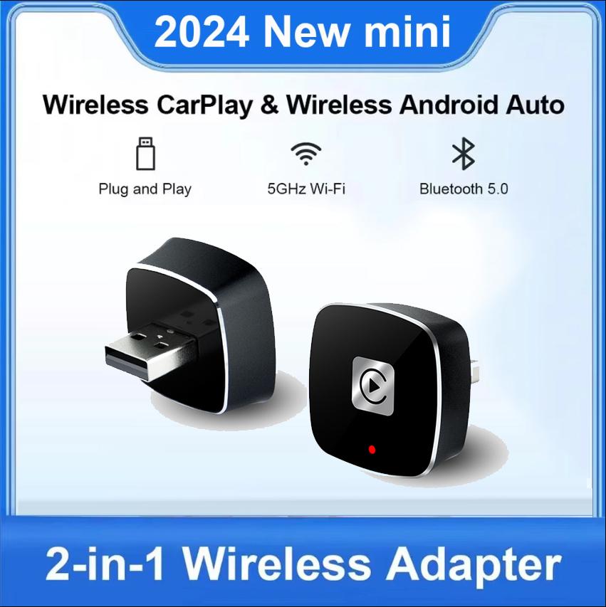 Беспроводной адаптер Carplay для Android iPhone Auto 2 в 1, проводное подключение к беспроводному AI Box USB для Volvo Benz Mg Kia Chery VW